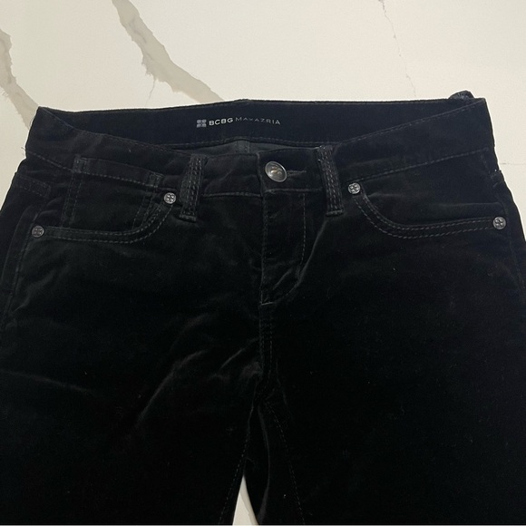 BCBGmaxazria black velvet pants with Leg Zipper size 26 - Picture 6 of 13